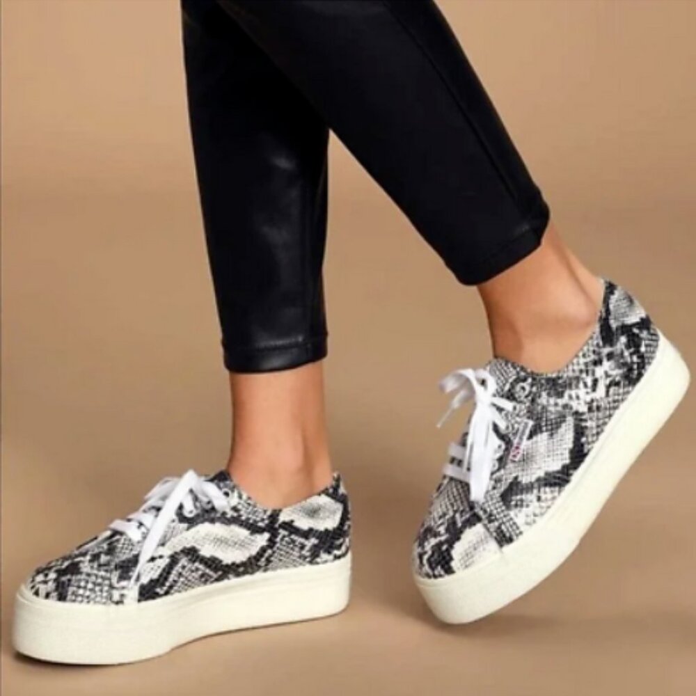 Superga Platform Snakeskin Print Shoes 8 1/2